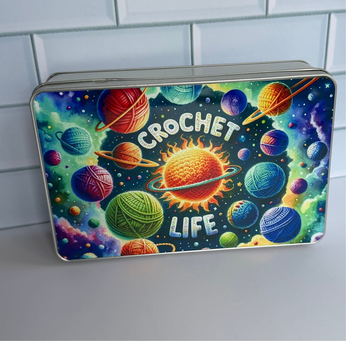 Crochet life tin