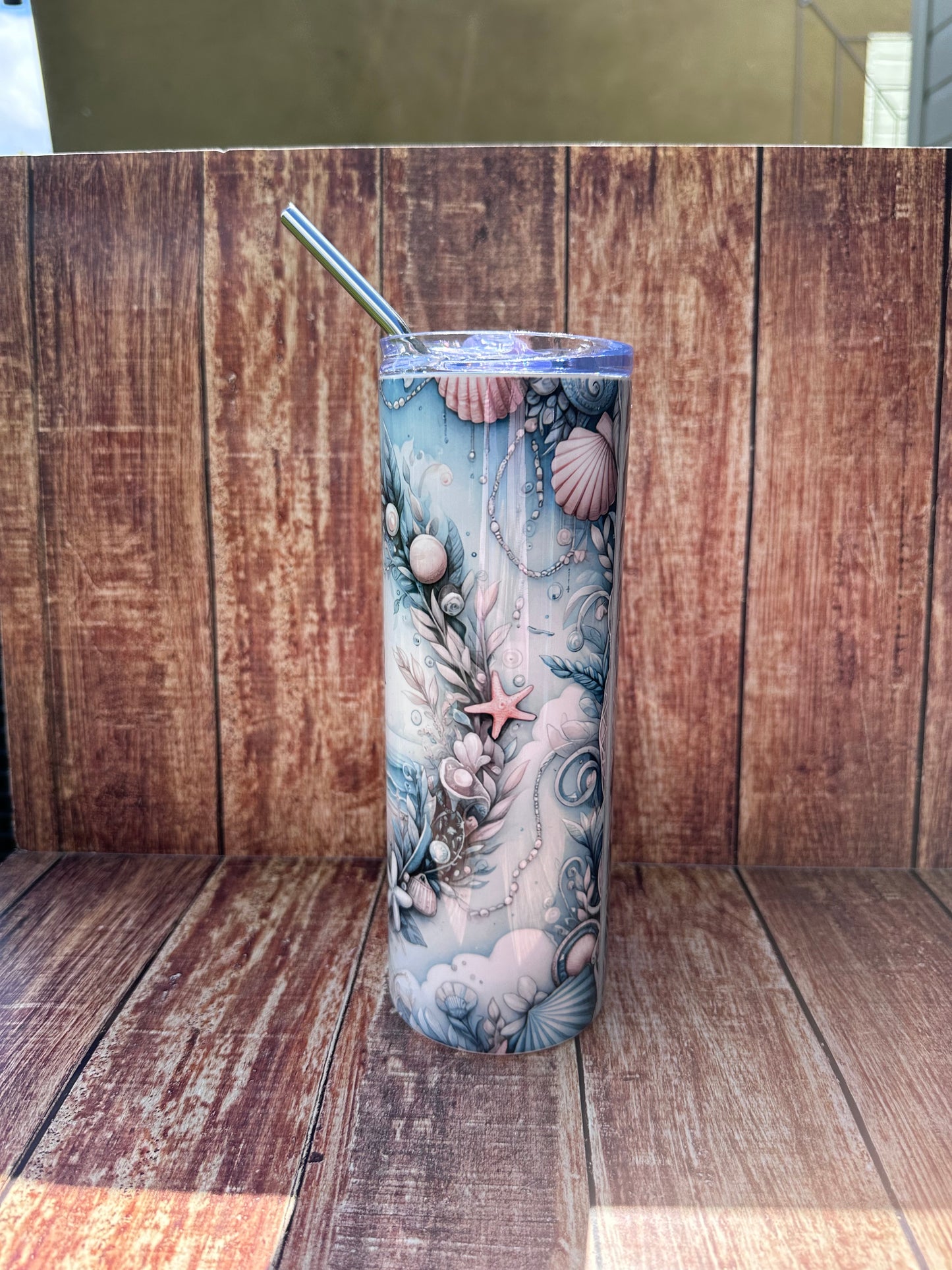 Life is better by the beach design tumbler.