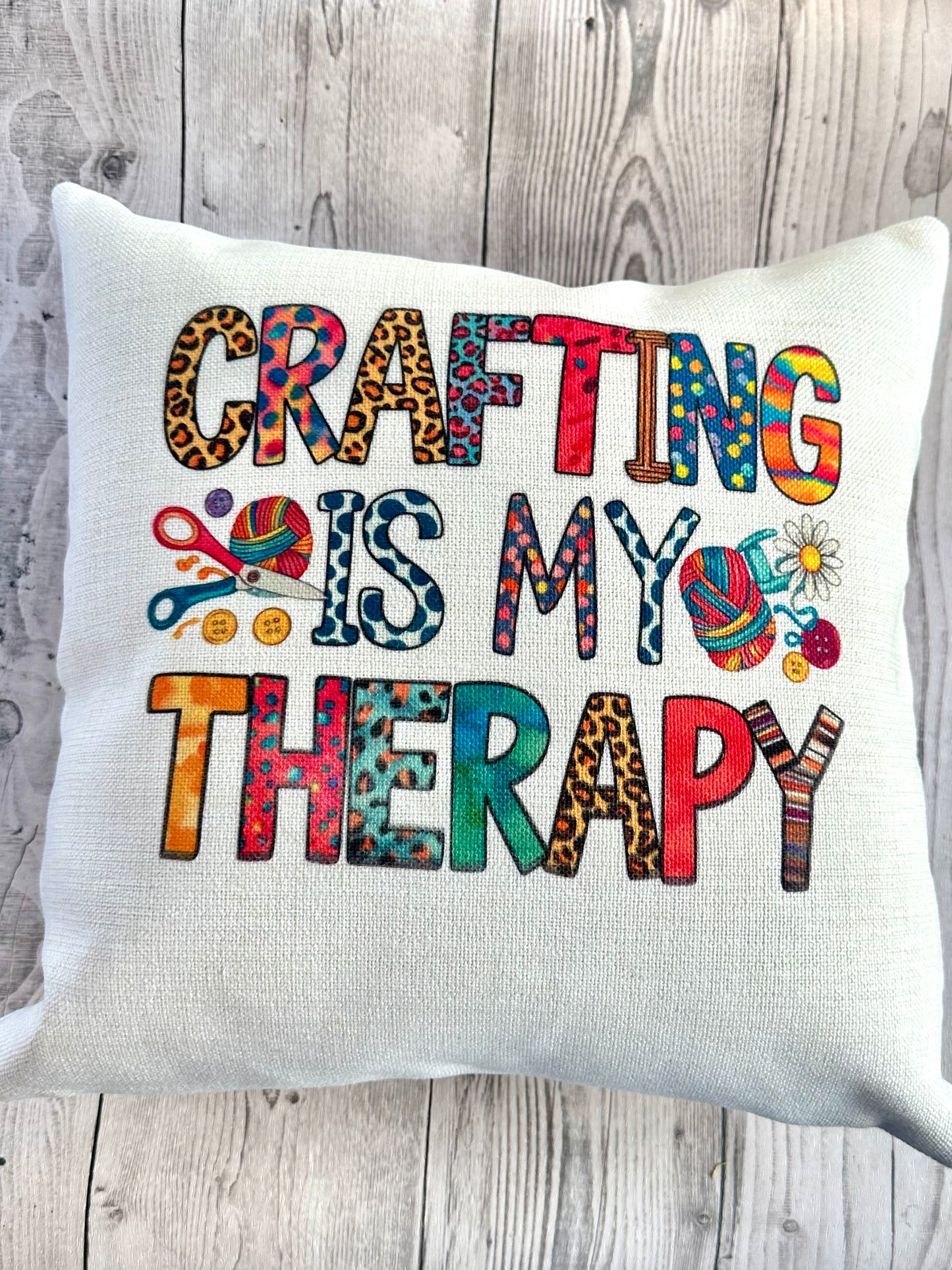 Crafting is my therapy cushion cover