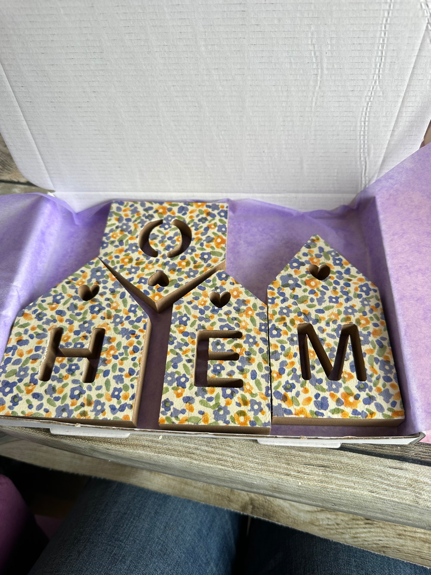 Wooden free standing houses that spell home