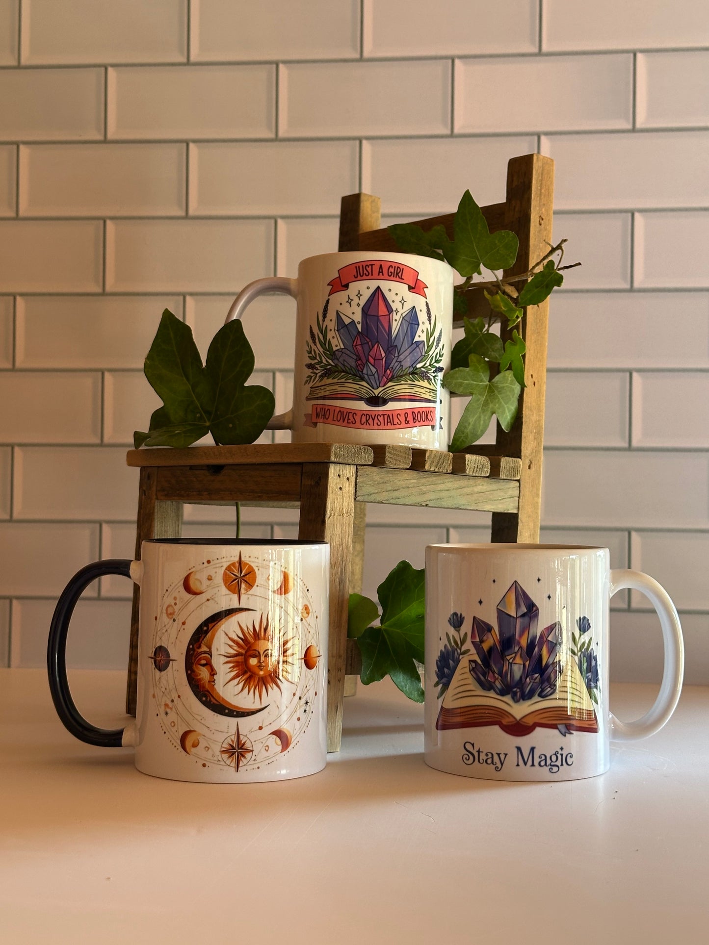 Beautifully crystal and celistrial design mugs