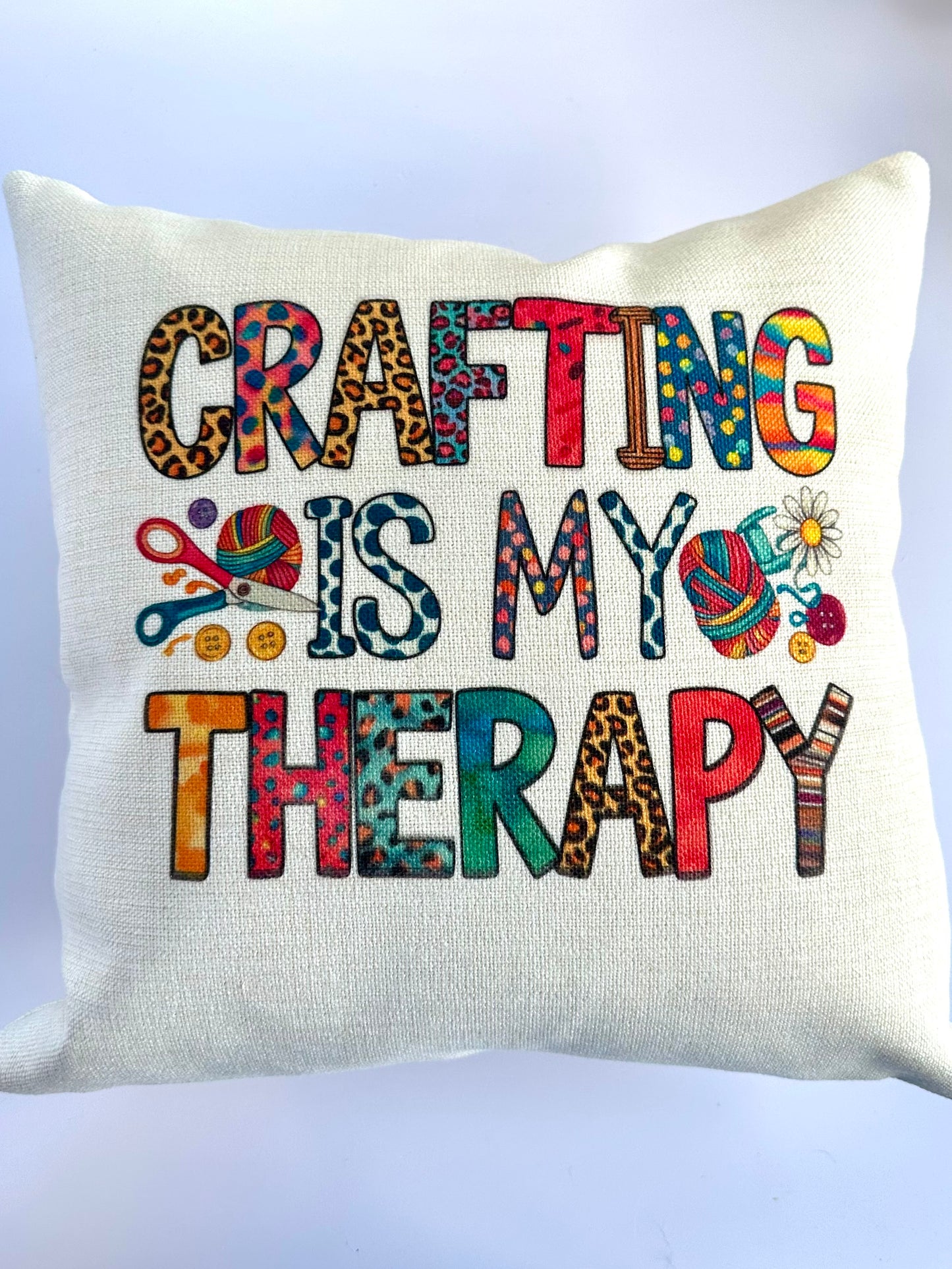 Crafting is my therapy cushion cover