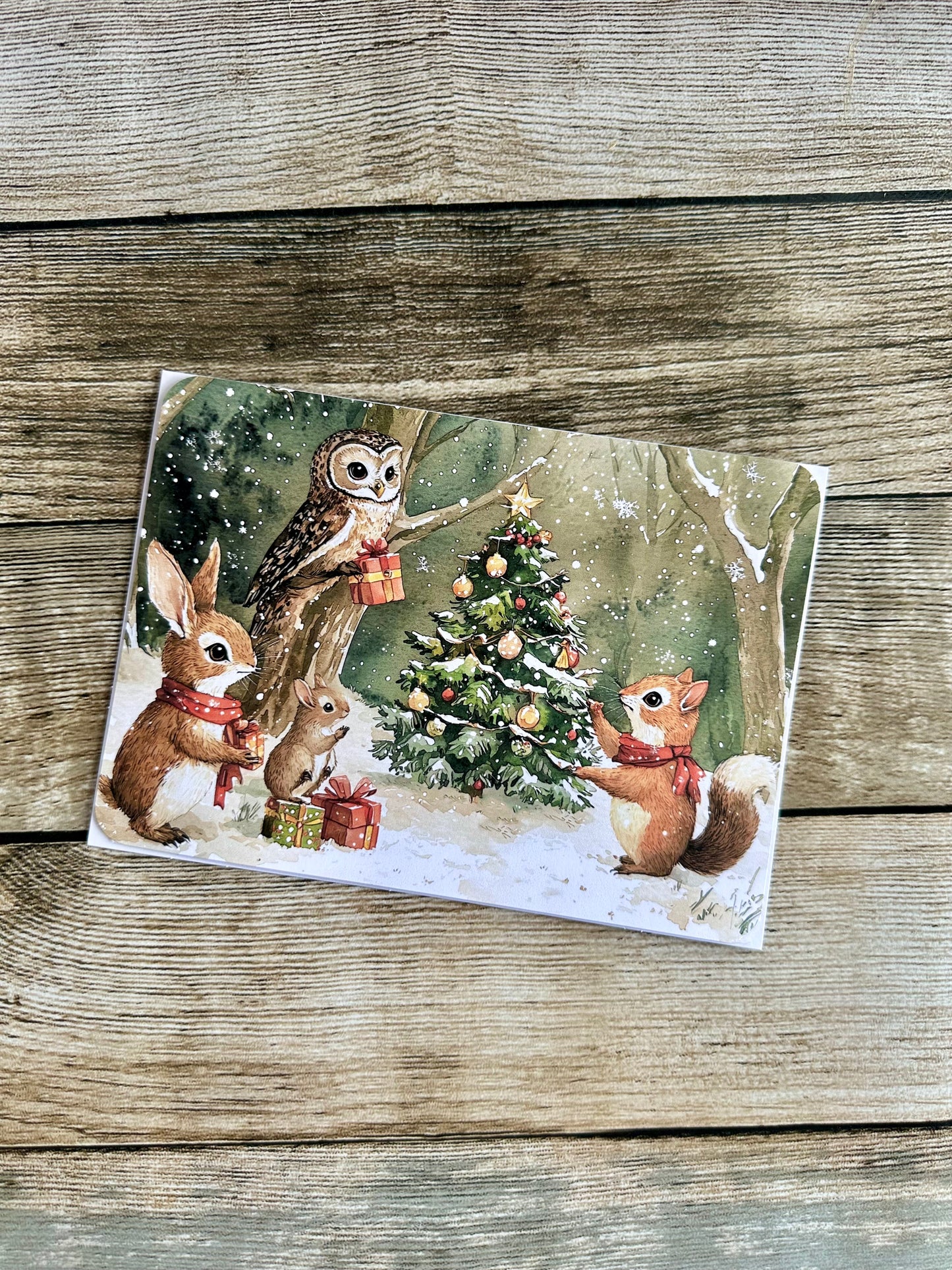 Festive woodland scene