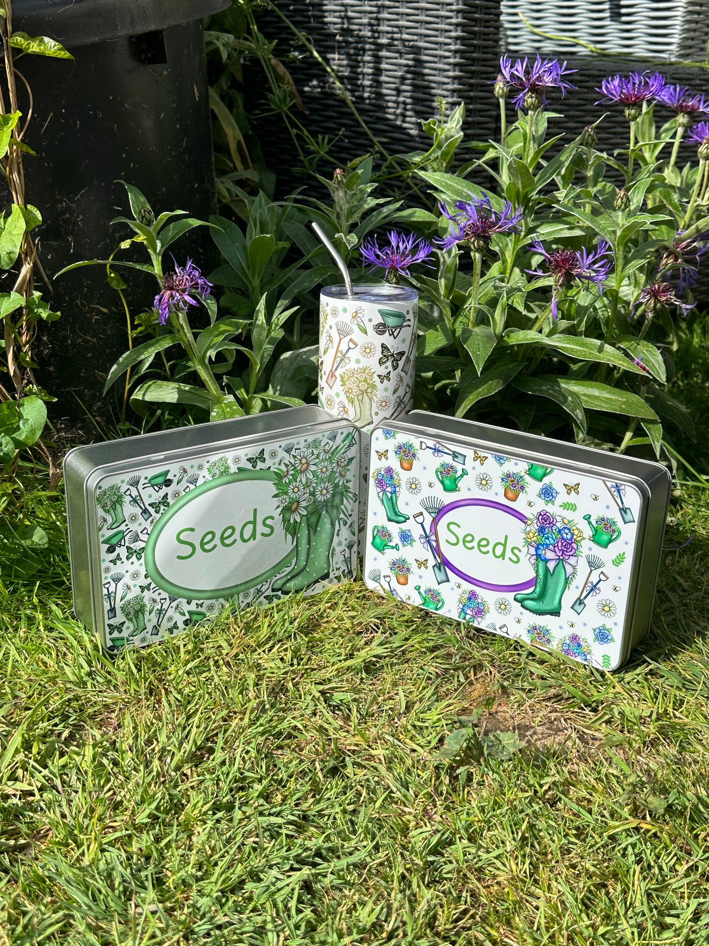 Tins for seeds , can be personalised