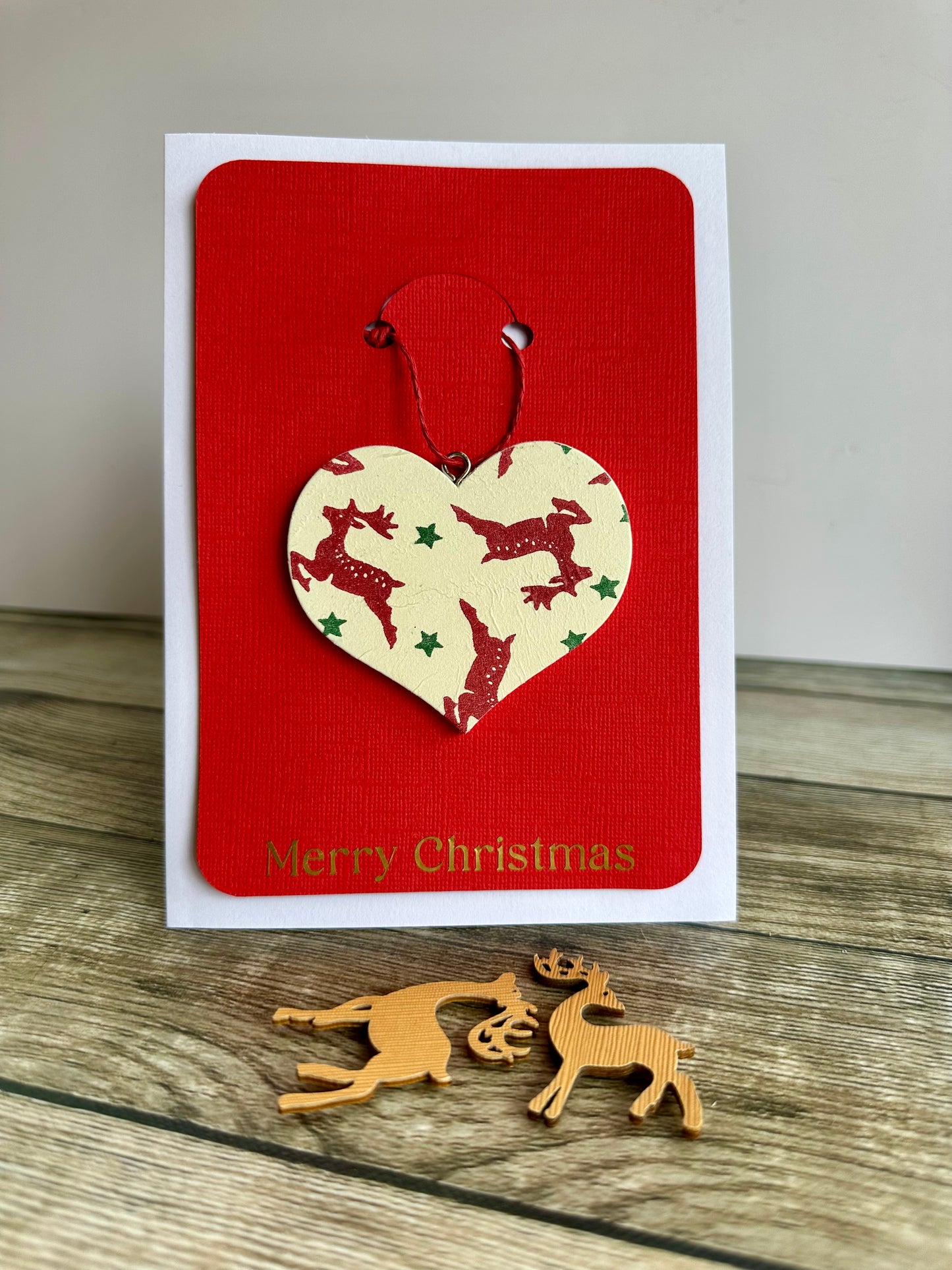 Emma Bridgewater inspired card with keepsake heart tree decoration.