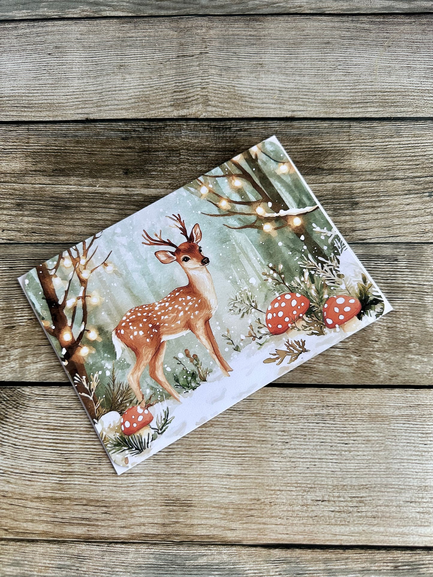 Winter scene with deer