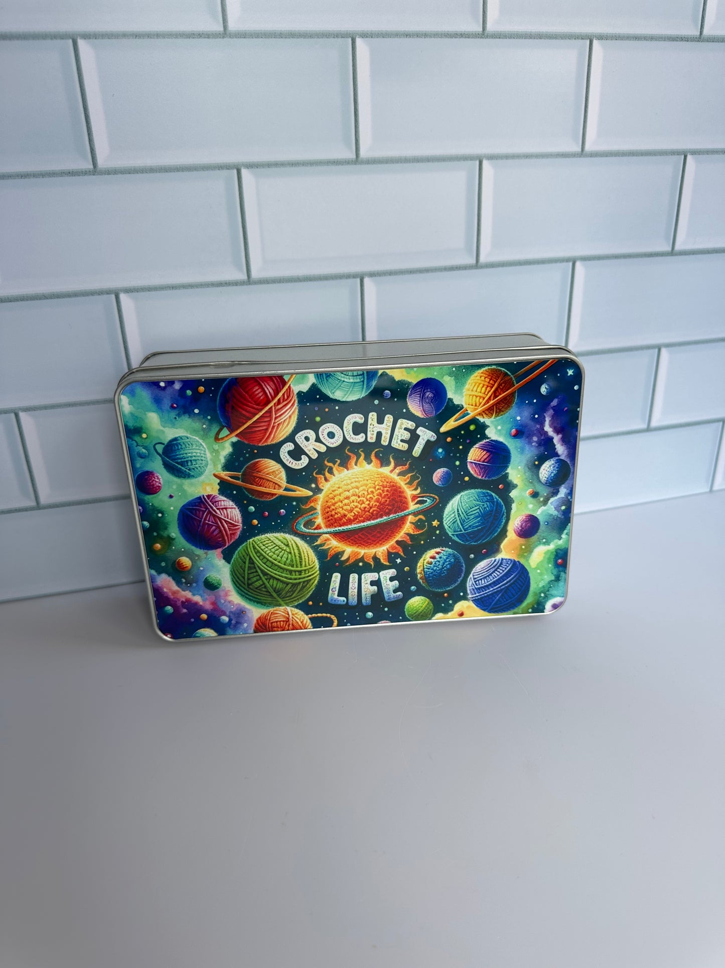 Crochet life tin