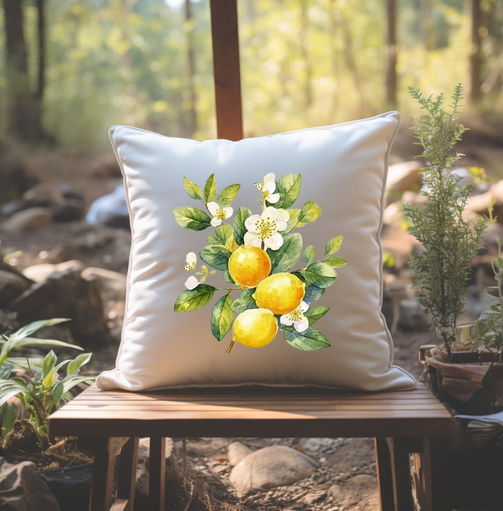 Lemon blossom design cushion covers