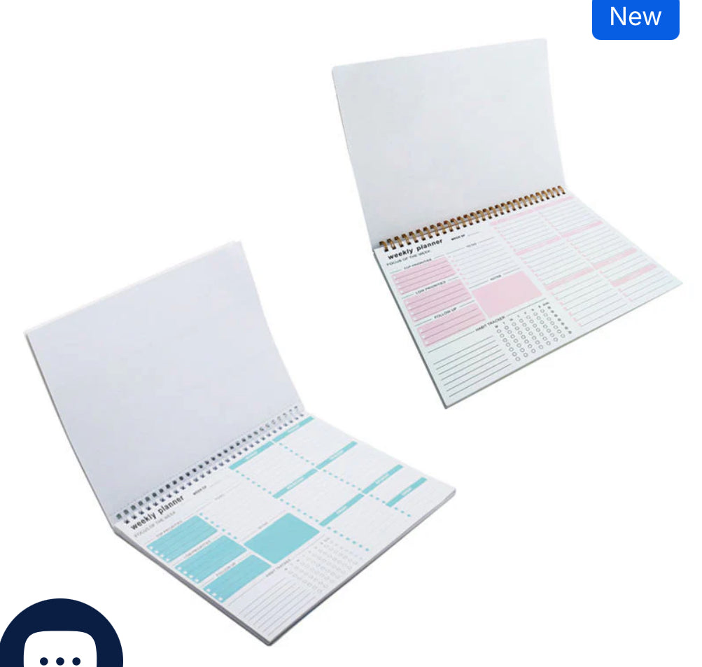 A4 weekly planner, add your own text, pink or green inside