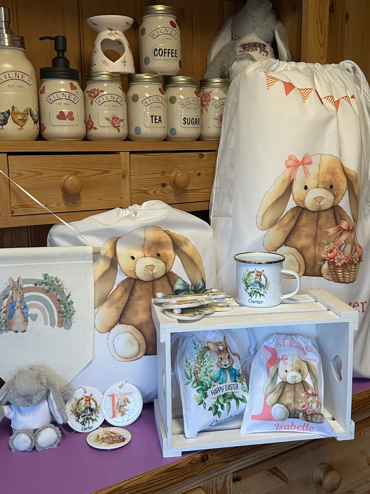 Easter sacks, med or large , both can be personalised