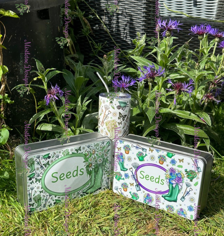Tins for seeds , can be personalised