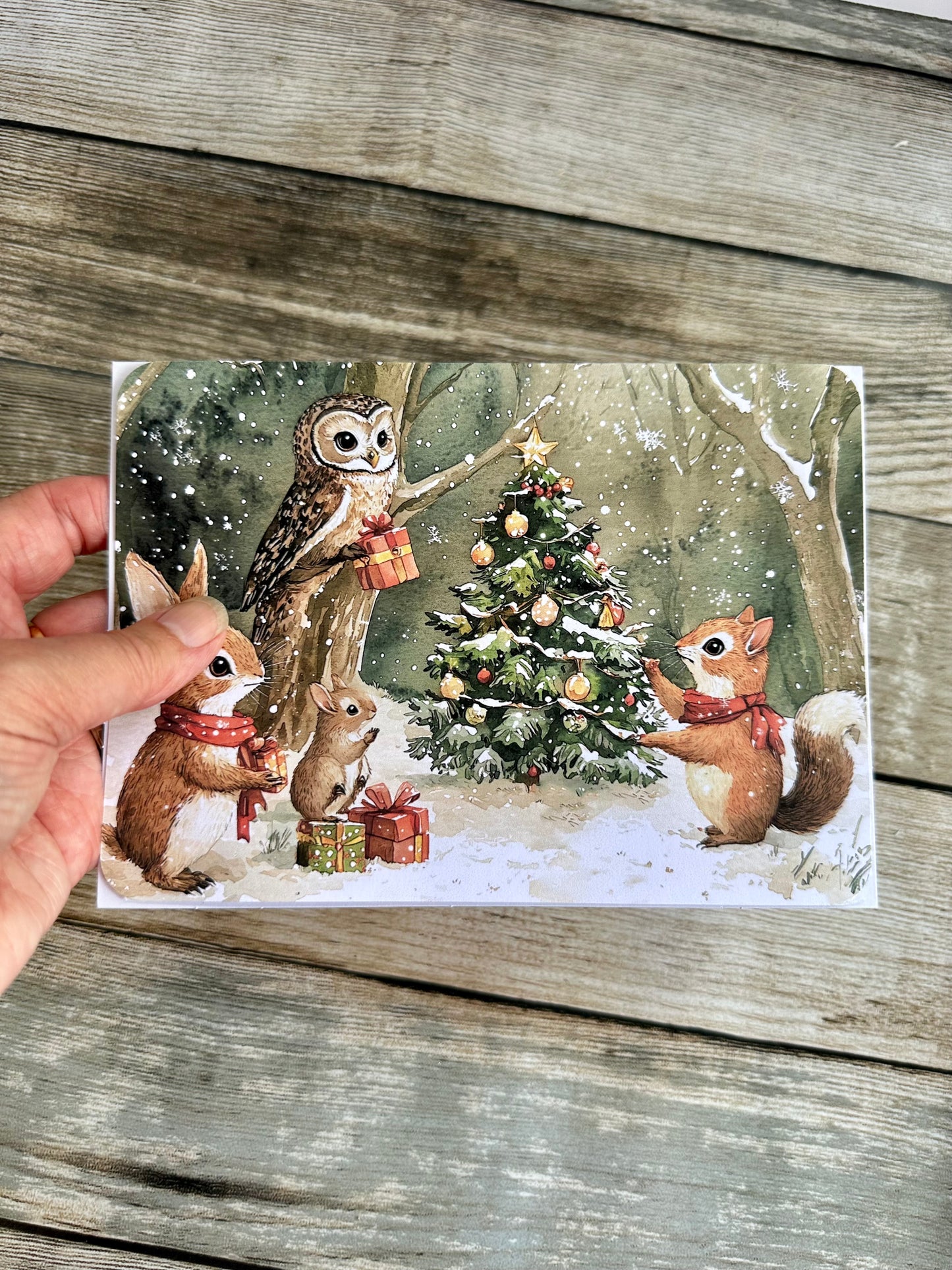 Festive woodland scene