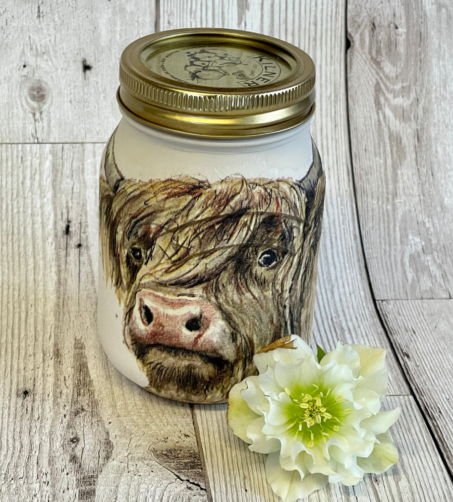Highland Cow Soap Dispenser/Storage jar, choose your lid