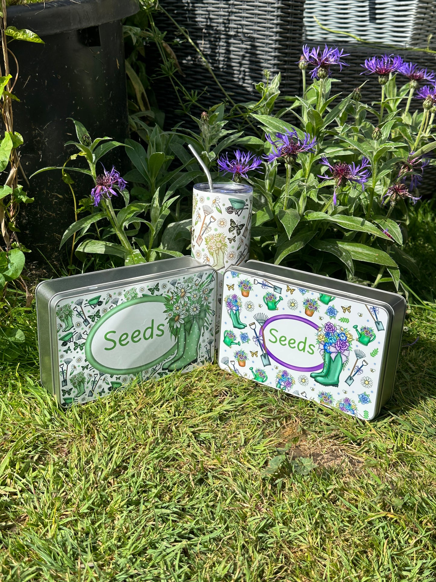 Tins for seeds , can be personalised