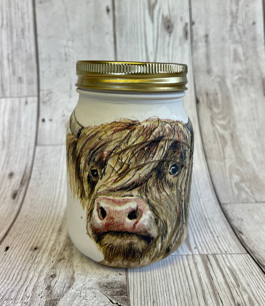 Highland Cow Soap Dispenser/Storage jar, choose your lid