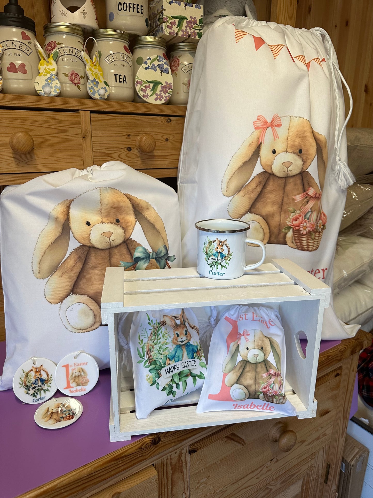 Easter sacks, med or large , both can be personalised