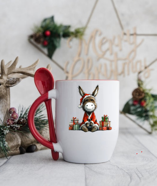 Christmas donkey design by The House of Rookery, mug