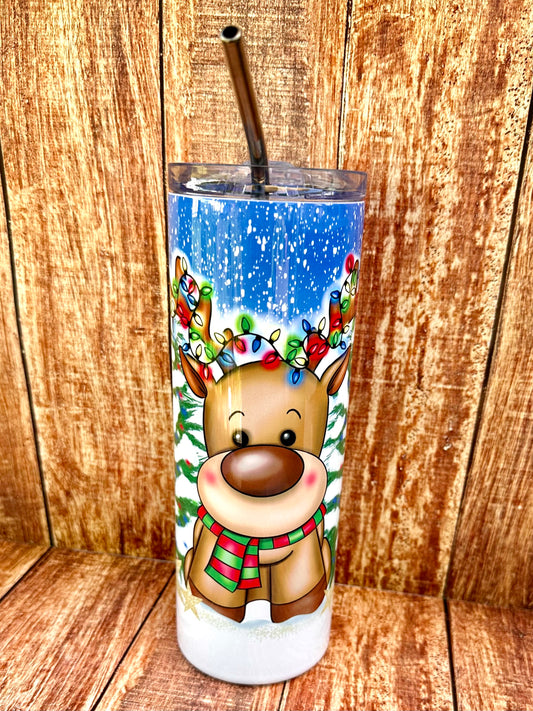 Reindeer 20oz tumbler, perfect Christmas gift