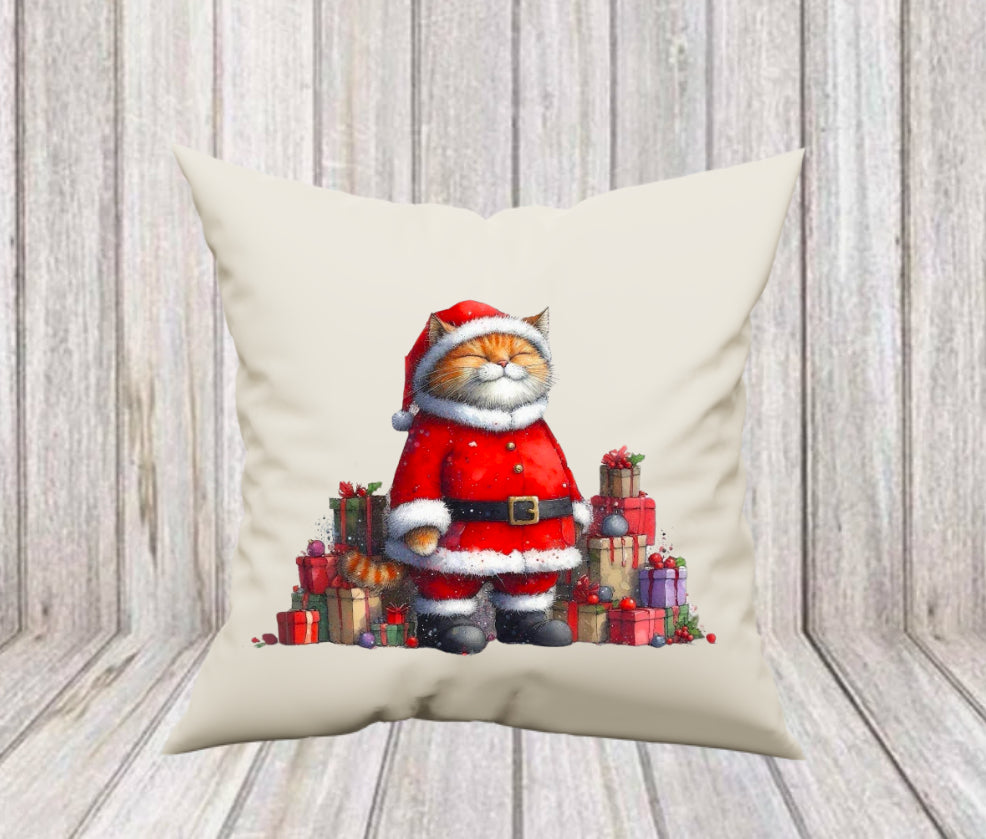 Christmas cat design cushion cover