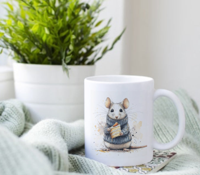 Mouse and cake design mug