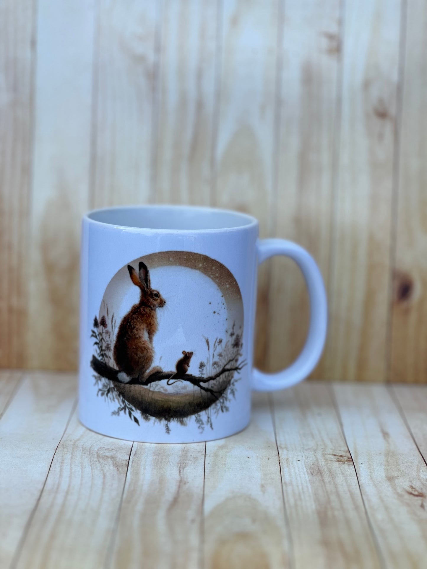 Beautiful Hare and Mouse design mug