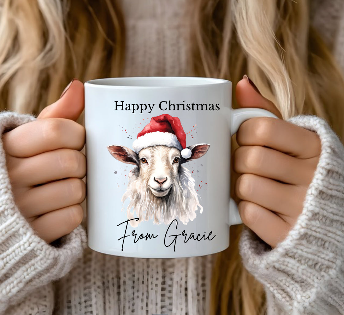 Christmas goat mug