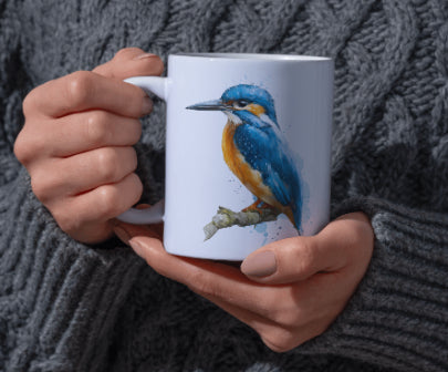 Kingfisher mug, can be personalised