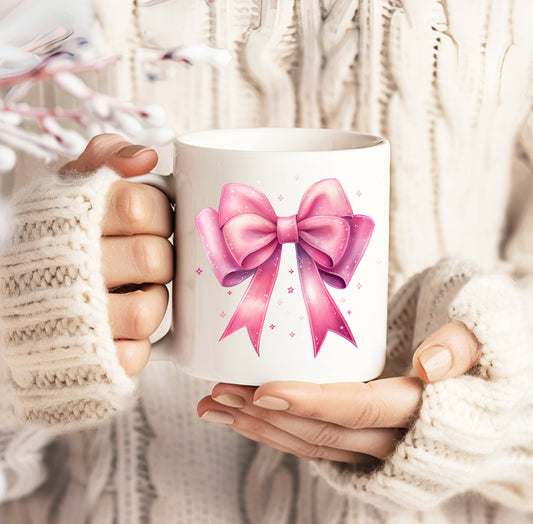 Pink bow mug