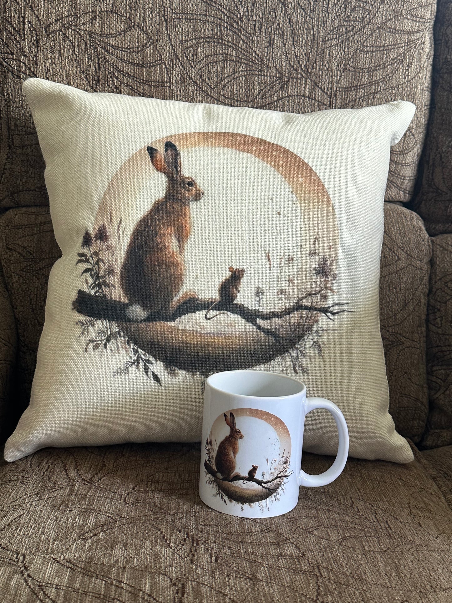 Beautiful Hare and Mouse design mug