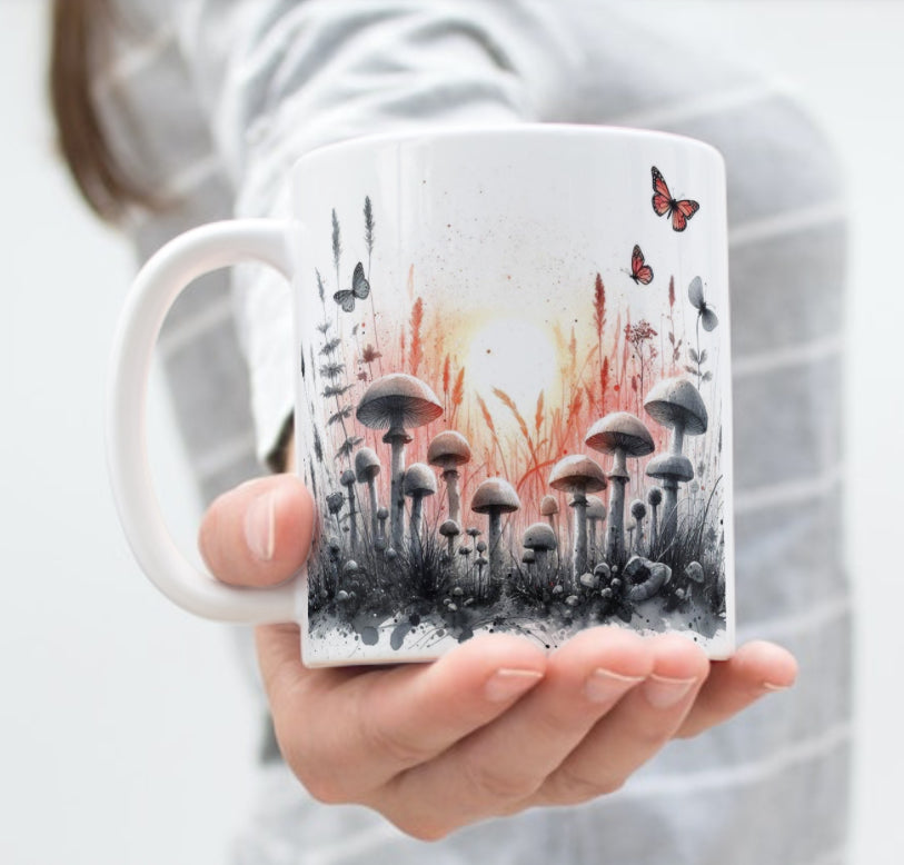 Beautiful toadstool design mug