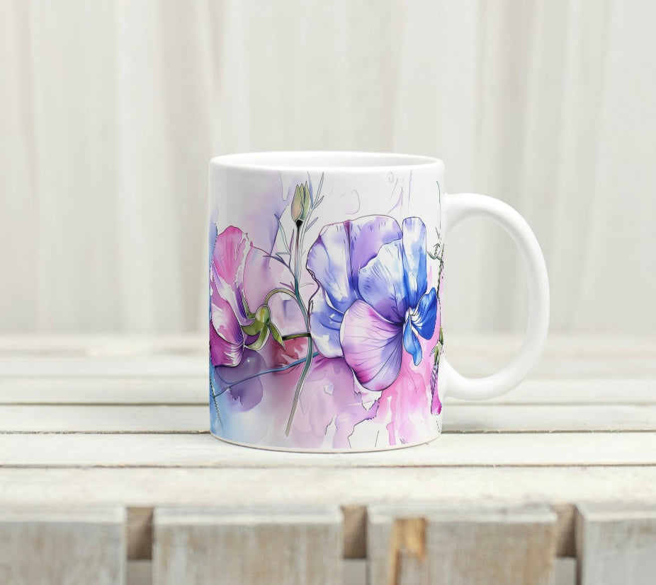 Sweet pea design mug