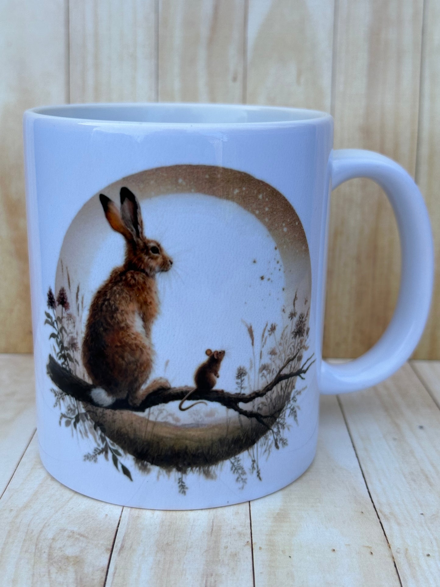 Beautiful Hare and Mouse design mug