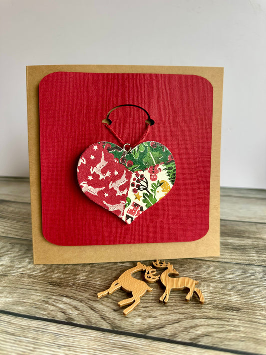 Emma Bridgewater inspired card with removable heart keepsake, tree decoration