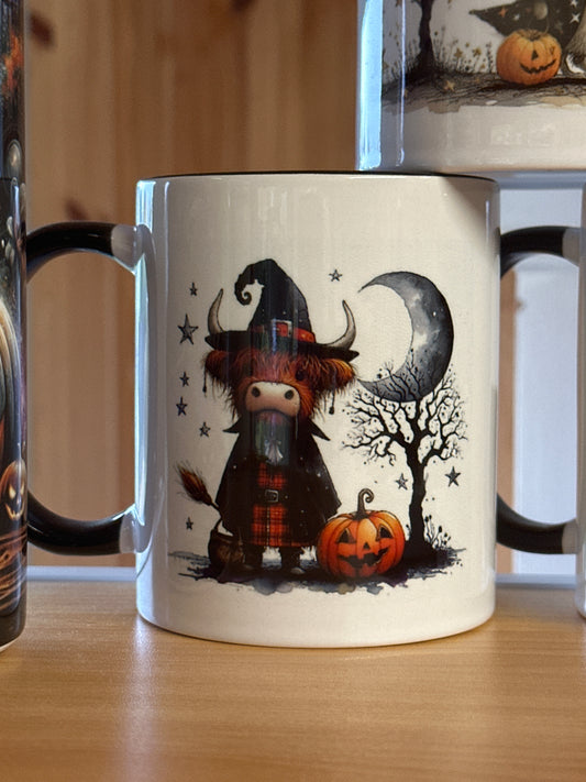 Highland cow Halloween mug