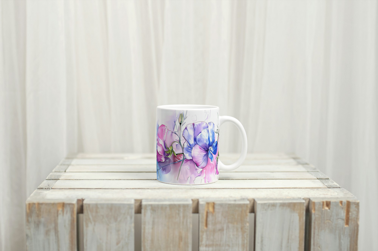 Sweet pea design mug