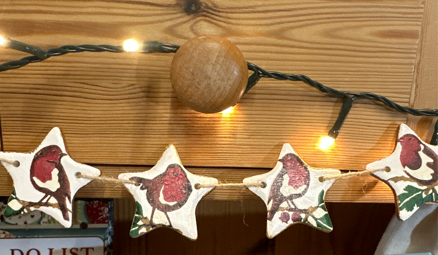 Ceramic star bunting with Emma Bridgewater Robin design