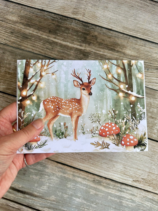 Winter scene with deer
