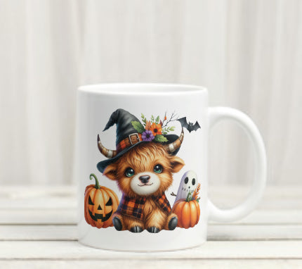 Highland cow Halloween mug