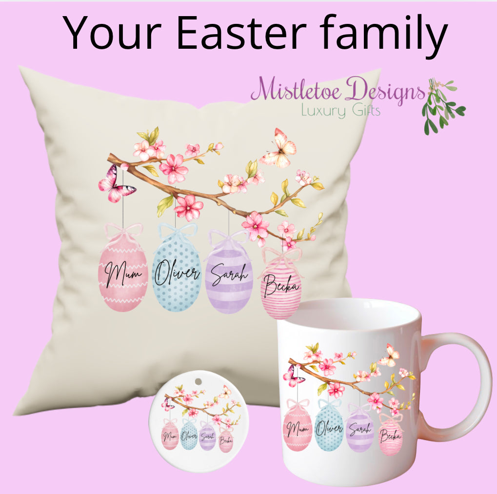 Personalised Easter cushion cover