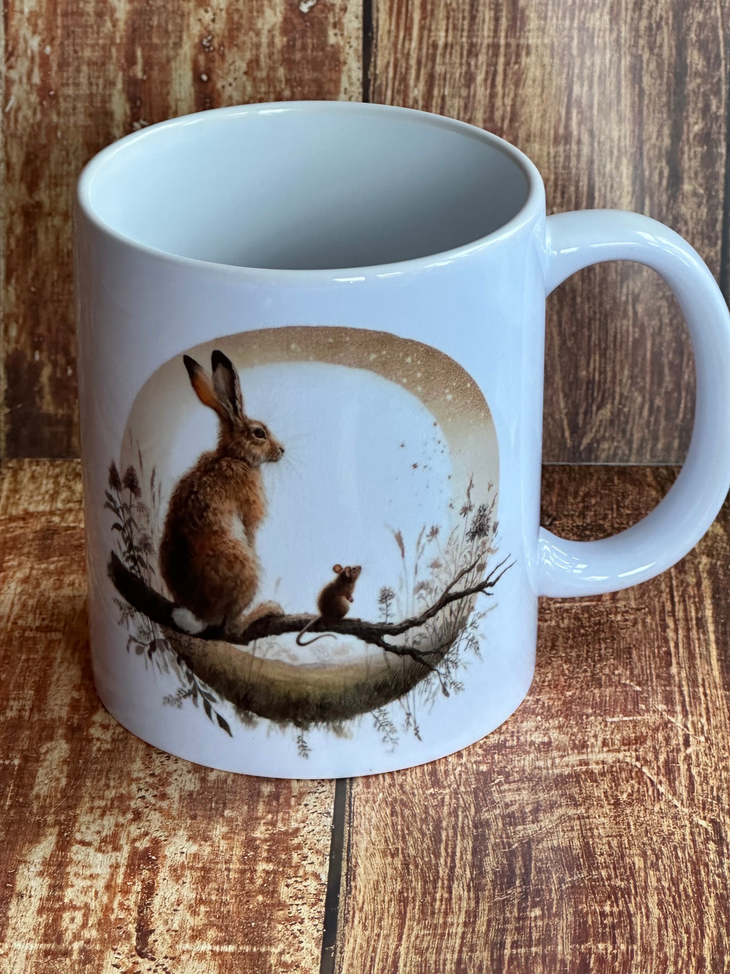 Beautiful Hare and Mouse design mug