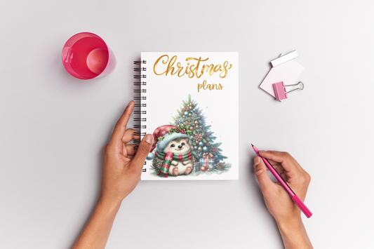 A5 spiral bound note book, start planning your Christmas now, lined paper.