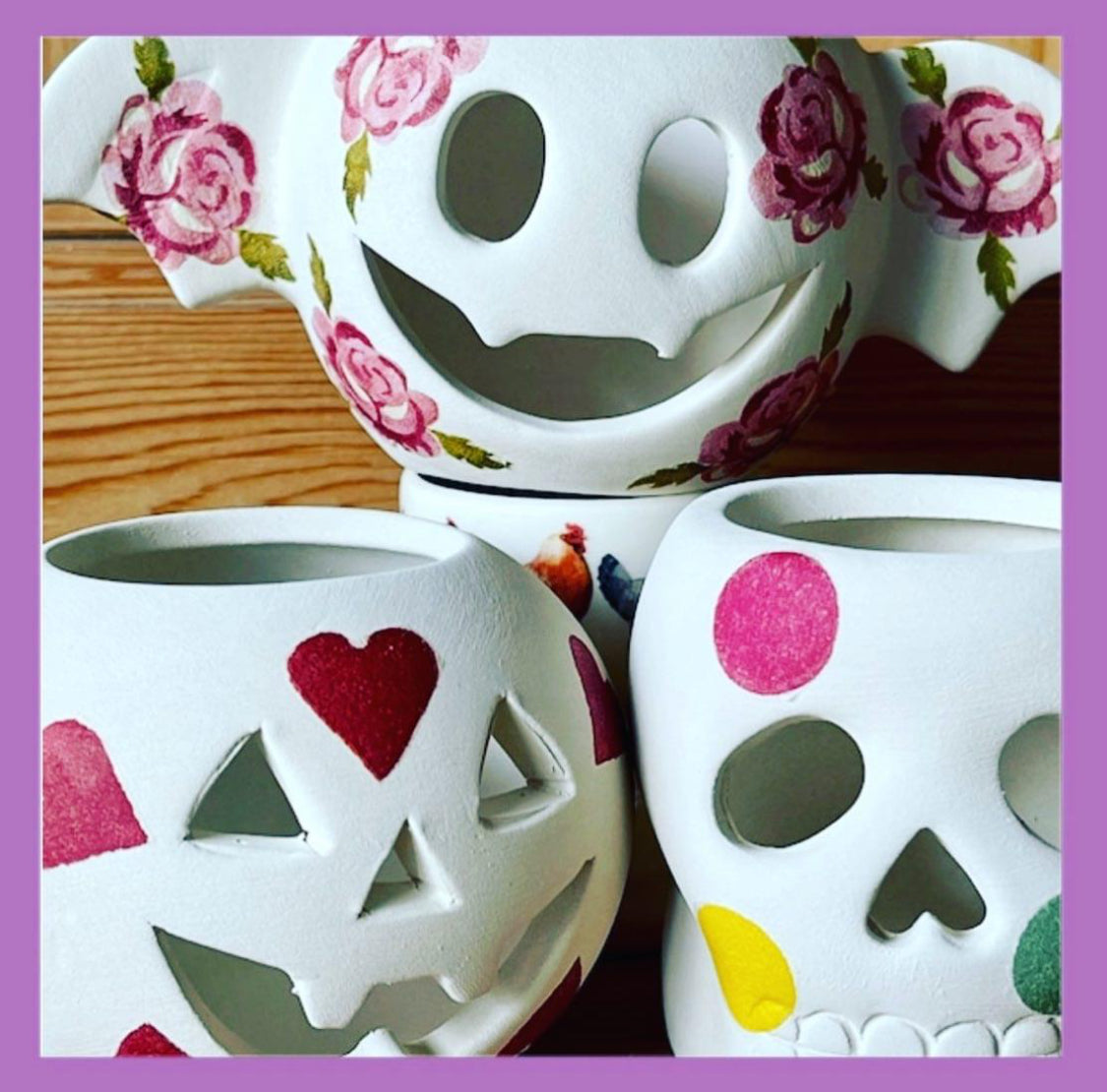 Decoupage a spooky tea light holder. Held at The Packhouse, Farnham, Friday Oct 25th