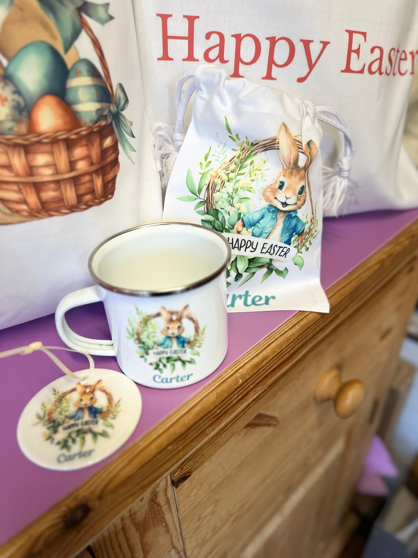 Easter personalised mug, personalised gift, treat bag