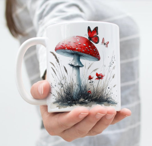 Beautiful toadstool design mug