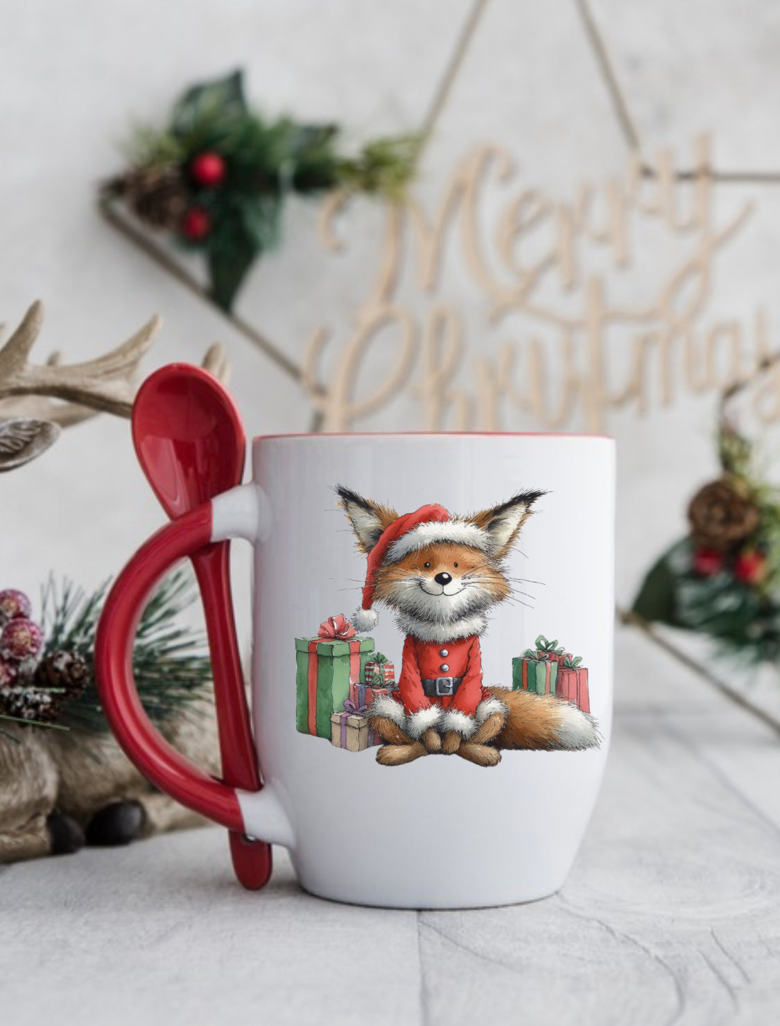 Christmas fox design by The House of Rookery, mug