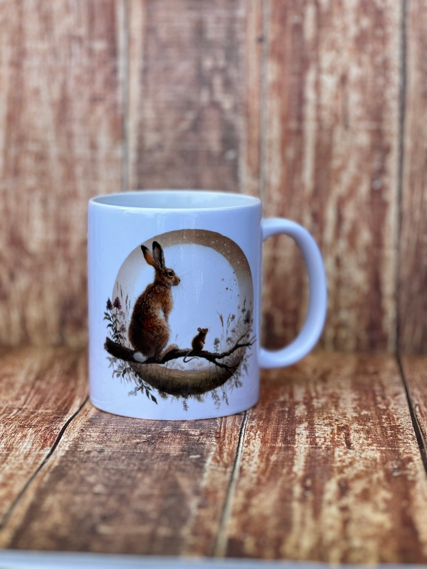 Beautiful Hare and Mouse design mug