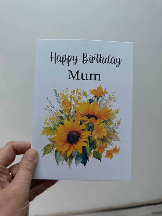 Happy Birthday card with sunflowers