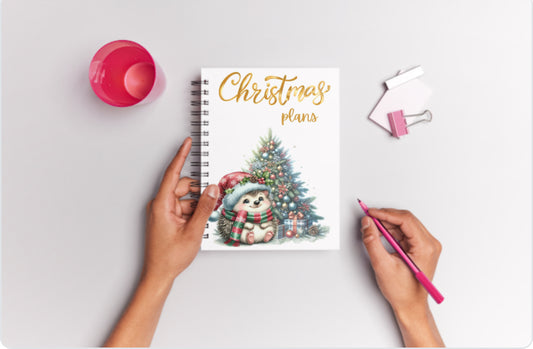 A5 Christmas Planner with Hedgehog design