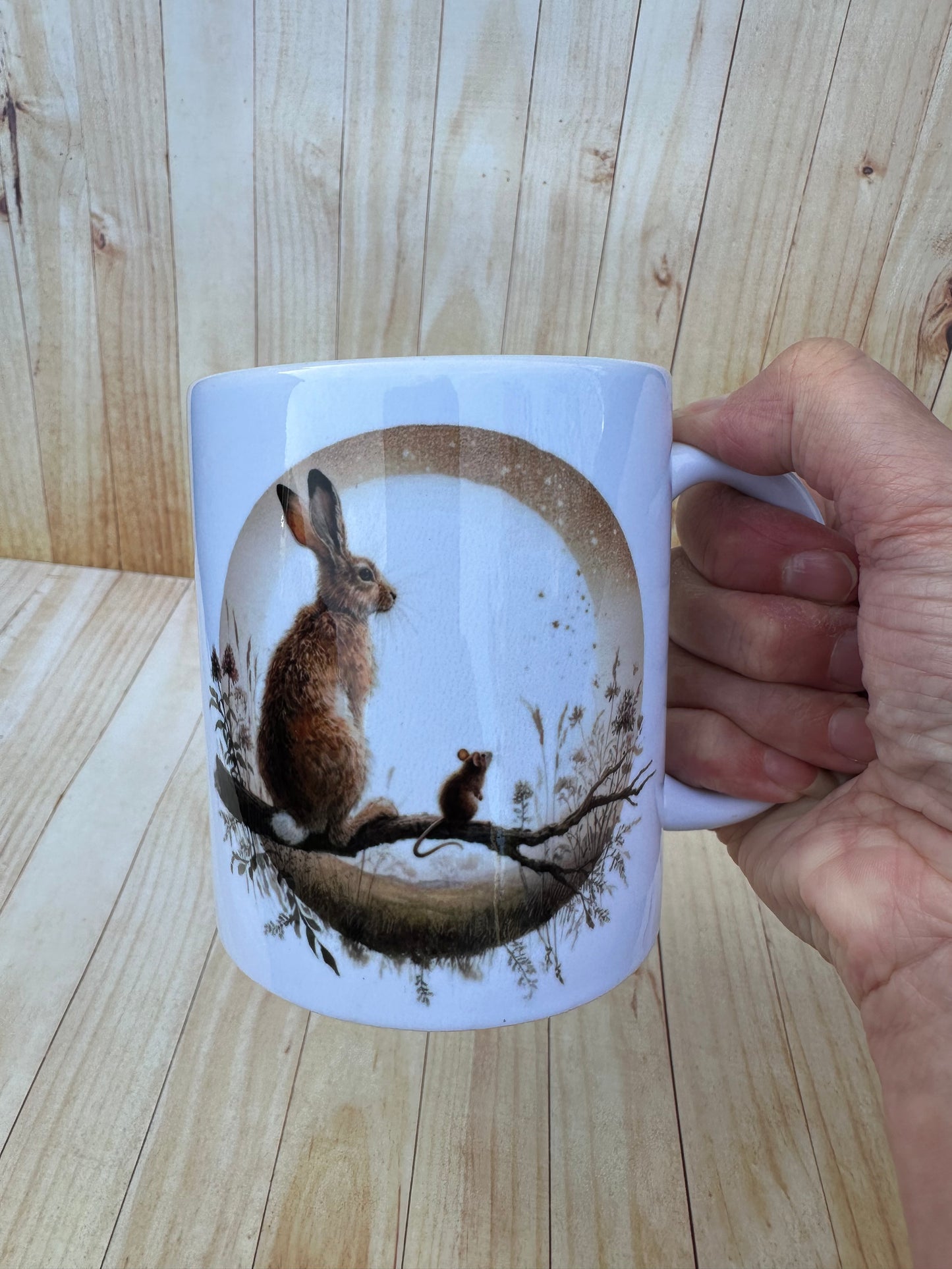 Beautiful Hare and Mouse design mug