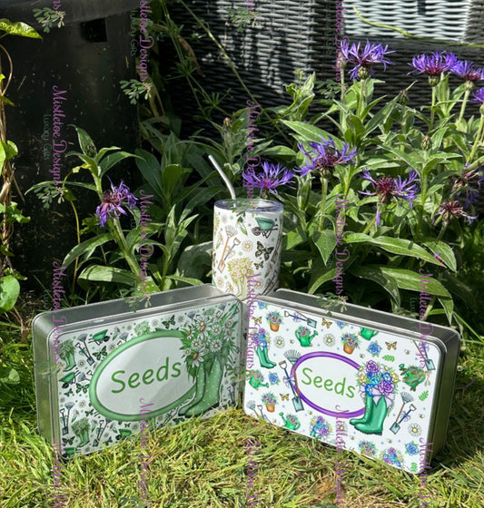Tins for seeds , can be personalised